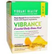 Vibrant Health, Vibrance, Essential Daily Green Food, Energizing Orange Pineapple, 15 Single Serving Packets, 8.507 g Each