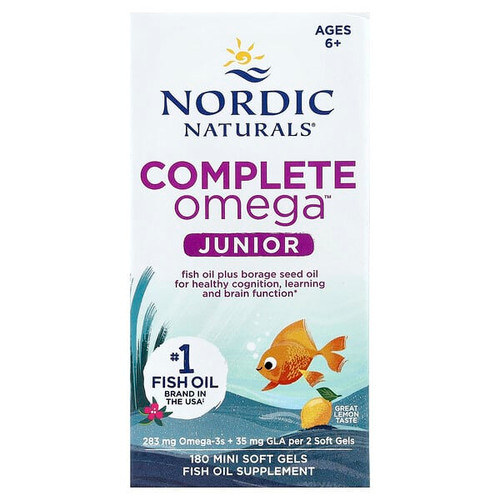 <img alt="Nordic Naturals, Complete Omega Junior, Ages 6+, Lemon, 180 Mini Soft Gels" title="Nordic Naturals, Complete Omega Junior, Ages 6+, Lemon, 180 Mini Soft Gels,768990027758"