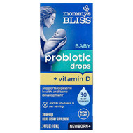 <img alt="Mommys Bliss, Baby Probiotic Drops + Vitamin D, Newborn+, 0.34 fl oz (10 ml)" title="Mommys Bliss, Baby Probiotic Drops + Vitamin D, Newborn+, 0.34 fl oz (10 ml),679234055638"