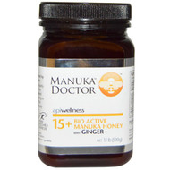 Manuka Doc, Apiwellness, Bio Active 15+ Manuka Honey with Ginger, 1.1 lb (500 g)