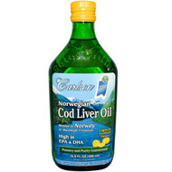 Carlson Labs, Wild Norwegian Cod Liver Oil, Natural Lemon Flavor, 16.9 fl oz (500 ml)