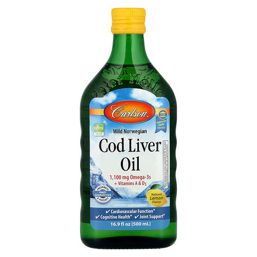<img alt="Carlson, Wild Norwegian, Cod Liver Oil, Natural Lemon , 16.9 fl oz (500 ml)" title="Carlson, Wild Norwegian, Cod Liver Oil, Natural Lemon , 16.9 fl oz (500 ml),088395013522"