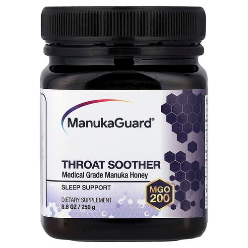 <img alt="ManukaGuard, Throat Soother, Manuka Honey, MGO 200, 8.8 oz (250 g)" title="ManukaGuard, Throat Soother, Manuka Honey, MGO 200, 8.8 oz (250 g),858631002180"