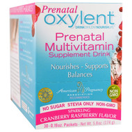 Vitalah, Oxylent, Prenatal Multivitamin Supplement Drink, Sparkling Cranberry Raspberry, 30 Packets, 5.8 g Each