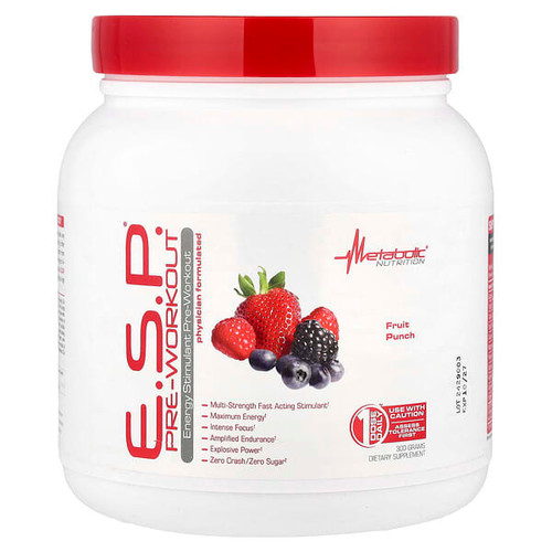<img alt="Metabolic Nutrition, E.S.P. Pre-Workout, Fruit Punch, 300 g" title="Metabolic Nutrition, E.S.P. Pre-Workout, Fruit Punch, 300 g,764779230029"