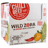 Wild Zora Beef & Veggie Bars Chili Cayenne Apricot 1oz -- 10 Pack