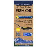 Wileys Finest Wild Alaskan Fish Oil Peak Omega-3 Liquid Natural Lemon -- 4.23 fl oz