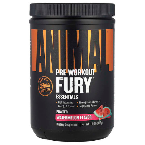 <img alt="Animal, Fury, Essentials, Pre Workout, Watermelon, 1.08 lb (492 g)" title="Animal, Fury, Essentials, Pre Workout, Watermelon, 1.08 lb (492 g),039442032591"
