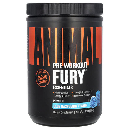<img alt="Animal, Fury Essentials, Pre Workout, Blue Raspberry, 1.09 lb (495 g)" title="Animal, Fury Essentials, Pre Workout, Blue Raspberry, 1.09 lb (495 g),039442032713"