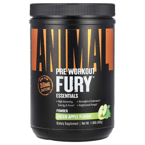 <img alt="Animal, Fury Essentials, Pre Workout, Green Apple, 1.06 lb (483 g)" title="Animal, Fury Essentials, Pre Workout, Green Apple, 1.06 lb (483 g),039442032683"