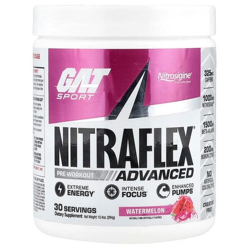 <img alt="GAT, Sport, NITRAFLEX Advanced, Watermelon, 10.4 oz (294 g)" title="GAT, Sport, NITRAFLEX Advanced, Watermelon, 10.4 oz (294 g),859613648983"