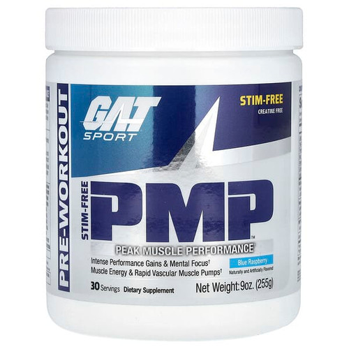 <img alt="GAT, Stim-Free PMP, Peak Muscle Performance, Blue Raspberry, 9 oz (255 g)" title="GAT, Stim-Free PMP, Peak Muscle Performance, Blue Raspberry, 9 oz (255 g),859613656001"