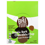 <img alt="BHU Foods, Vegan Protein Bar, Double Dark Chocolate Chip, 12 Bars, 1.6 oz (45 g) Each" title="BHU Foods, Vegan Protein Bar, Double Dark Chocolate Chip, 12 Bars, 1.6 oz (45 g) Each,868163000134"