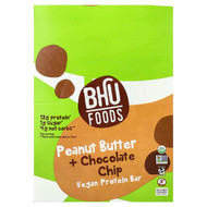 <img alt="BHU Foods, Vegan Protein Bar, Peanut Butter + Chocolate Chip, 12 Bars, 1.6 oz (45 g) Each" title="BHU Foods, Vegan Protein Bar, Peanut Butter + Chocolate Chip, 12 Bars, 1.6 oz (45 g) Each,867936000173"