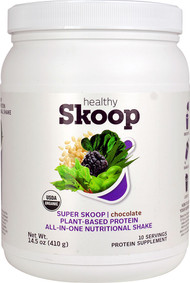 Healthy Skoop, Super Skoop, Plant-Based Protein, All-In-One Nutritional Shake, Chocolate , 14.5 oz (410 g)