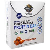 Garden of Life, Sport, Organic Plant-Based Performance Protein Bar, Sea Salt Caramel, 12 Bars, 2.5 oz (70 g) Each