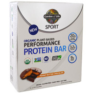Garden of Life, Sport, Organic Plant-Based Performance Protein Bar, Peanut Butter Chocolate, 12 Bars, 2.7 oz (75 g) Each