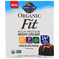 Garden of Life, Organic Fit, High Protein Weight Loss Bar, Chocolate Fudge, 12 Bars, 1.9 oz (55 g) Each