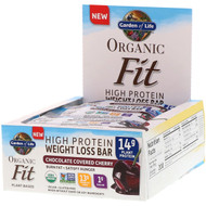 Garden of Life, Organic Fit, High Protein Weight Loss Bar, Chocolate Covered Cherry, 12 Bars, 1.9 oz (55 g) Each
