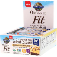 Garden of Life, Organic Fit, High Protein Weight Loss Bar, Chocolate Coconut Almond, 12 Bars, 1.9 oz (55 g) Each