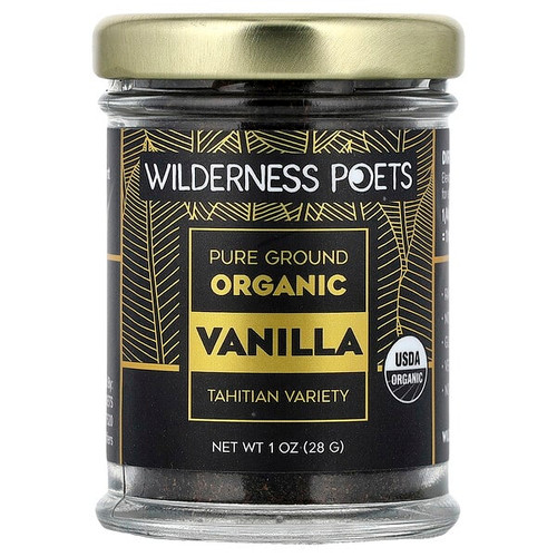 <img alt="Wilderness Poets, Pure Ground Organic Vanilla, Tahitian Variety, 1 oz (28 g)" title="Wilderness Poets, Pure Ground Organic Vanilla, Tahitian Variety, 1 oz (28 g),891617002637"