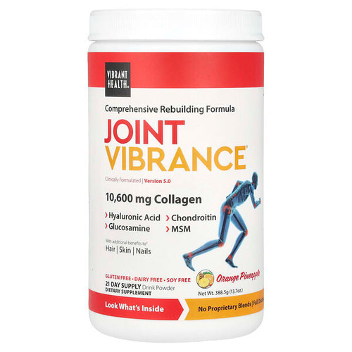 <img alt="Vibrant Health, Joint Vibrance, Version 5.0, Orange Pineapple, 13.7 oz (388.5 g)" title="Vibrant Health, Joint Vibrance, Version 5.0, Orange Pineapple, 13.7 oz (388.5 g),074306800084"