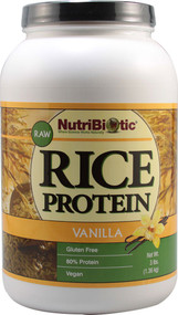 NutriBiotic Rice Protein Powder Raw Vegan Vanilla -- 3 lbs