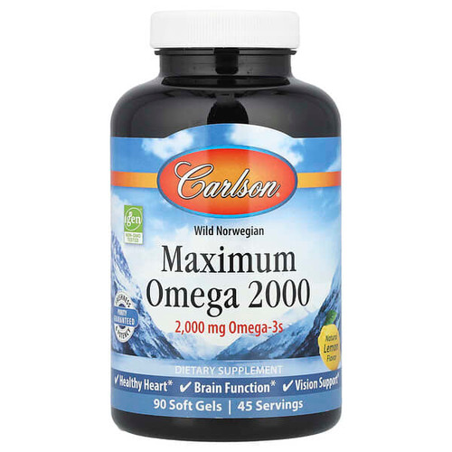 <img alt="Carlson, Wild Norwegian, Maximum Omega 2000, Natural Lemon, 90 Soft Gels (1,000 mg per Soft Gel)" title="Carlson, Wild Norwegian, Maximum Omega 2000, Natural Lemon, 90 Soft Gels (1,000 mg per Soft Gel),088395172106"
