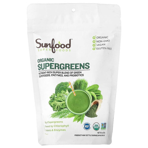 <img alt="Sunfood, Organic Supergreens, 8 oz (227 g)" title="Sunfood, Organic Supergreens, 8 oz (227 g),803813284342"