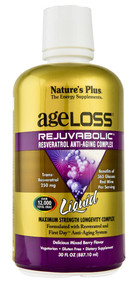 Natures Plus AgeLoss Rejuvabolic Resveratrol Anti-Aging Complex Liquid Mixed Berry - 30 fl oz