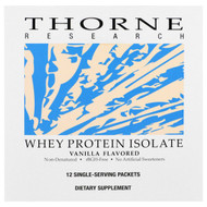 Thorne Research, Whey Protein Isolate, Vanilla Flavored, 12 Single Serving Packets, 26.9 g Each