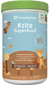 Amazing Grass Kidz SuperFood Drink Powder Outrageous Chocolate -- 60 Servings