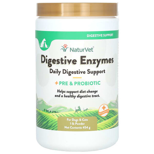 <img alt="NaturVet, Digestive Enzymes, Daily Digestive Support + Pre & Probiotic Powder, For Dogs & Cats, 1 lb (454 g)" title="NaturVet, Digestive Enzymes, Daily Digestive Support + Pre & Probiotic Powder, For Dogs & Cats, 1 lb (454 g),797801036627"