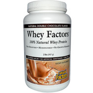 Natural Factors, Whey Factors, Grass Fed Whey Protein, Natural Double Chocolate Flavor, 2 lbs (907 g)