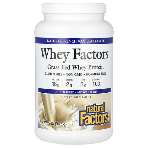 <img alt="Natural Factors, Whey Factors, Grass Fed Whey Protein, Natural French Vanilla, 2 lb (907 g)" title="Natural Factors, Whey Factors, Grass Fed Whey Protein, Natural French Vanilla, 2 lb (907 g),068958029320"