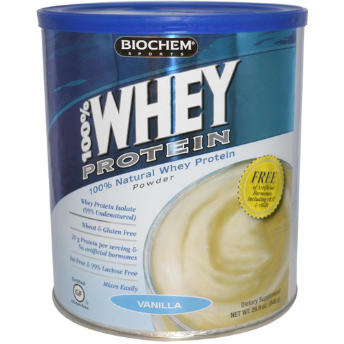 Biochem, 100 Whey Isolate Protein, Vanilla, 1.8 lbs (857 g)