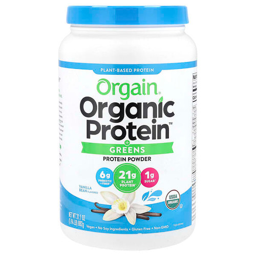 <img alt="Orgain, Organic Protein + Greens Protein Powder, Plant-Based, Vanilla Bean, 1.94 lb (882 g)" title="Orgain, Organic Protein + Greens Protein Powder, Plant-Based, Vanilla Bean, 1.94 lb (882 g),851770006828"