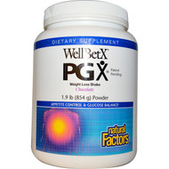 Natural Factors, WellBetX PGX, Weight Loss Shake, Chocolate, Powder, 1.9 lbs (854 g)