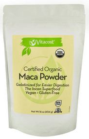 Vitaco, Certified Organic Gelatinized Maca Powder - Gluten Free - 16 oz (454 g)