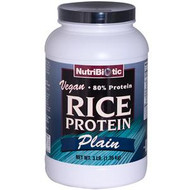 NutriBiotic Rice Protein Powder Raw Vegan Plain -- 3 lbs
