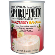 Natures Plus, Spiru-Tein, High Protein Energy Meal, Strawberry Banana, 2.3 lbs (1035 g)
