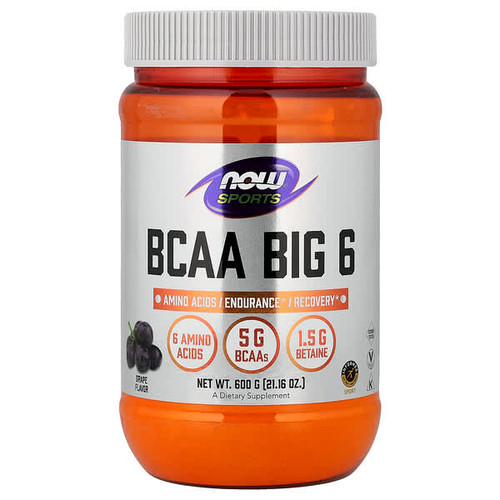 <img alt="NOW Foods, Sports, BCAA Big 6, Grape, 21.16 oz (600 g)" title="NOW Foods, Sports, BCAA Big 6, Grape, 21.16 oz (600 g),733739001191"