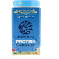 Sunwarrior Warrior Blend Plant-Based Organic Protein Vanilla -- 1.65 lbs