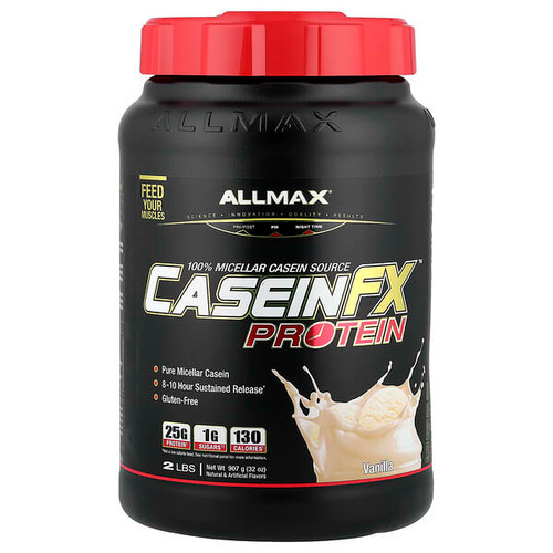 <img alt="ALLMAX, Casein-FX Protein, 100% Casein Micellar Source, Vanilla, 2 lbs (907 g)" title="ALLMAX, Casein-FX Protein, 100% Casein Micellar Source, Vanilla, 2 lbs (907 g),665553202167"