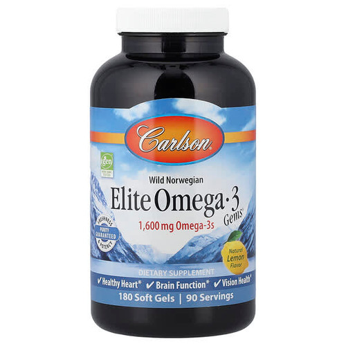 <img alt="Carlson, Wild Norwegian, Elite Omega-3 Gems, Natural Lemon, 180 Soft Gels" title="Carlson, Wild Norwegian, Elite Omega-3 Gems, Natural Lemon, 180 Soft Gels,088395017124"