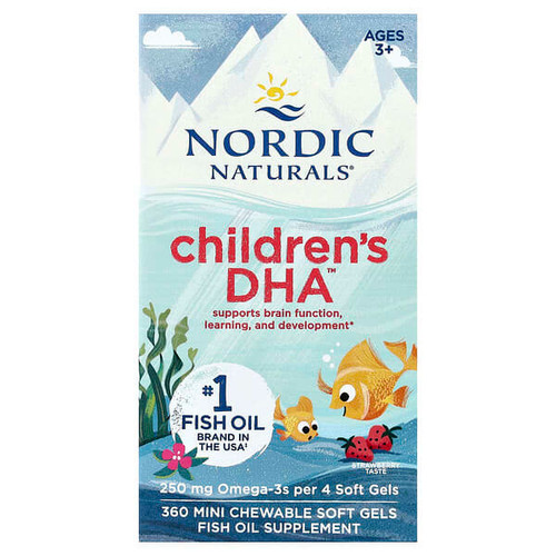 <img alt="Nordic Naturals, Childrens DHA, Ages 3+ Strawberry, 360 Mini Chewable Soft Gels" title="Nordic Naturals, Childrens DHA, Ages 3+ Strawberry, 360 Mini Chewable Soft Gels,768990027208"