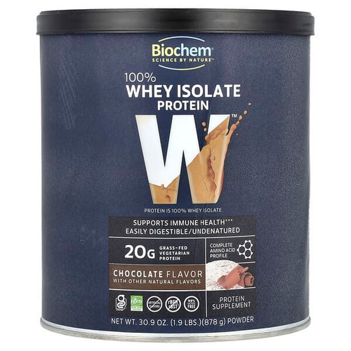 <img alt="Biochem, 100% Whey Isolate Protein, Chocolate, 1.9 lbs (878 g)" title="Biochem, 100% Whey Isolate Protein, Chocolate, 1.9 lbs (878 g),015794020028"