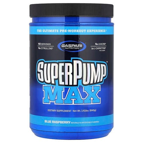 <img alt="Gaspari Nutrition, SuperPump Max, Blue Raspberry, 1.41 lbs (640 g)" title="Gaspari Nutrition, SuperPump Max, Blue Raspberry, 1.41 lbs (640 g),646511007215"