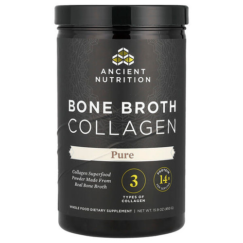 <img alt="Ancient Nutrition, Bone Broth Collagen, Pure, 15.9 oz (450 g)" title="Ancient Nutrition, Bone Broth Collagen, Pure, 15.9 oz (450 g),816401020048"