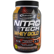 Muscletech, Nitro Tech, 100% Whey Gold, Chocolate Peanut Butter, 2.50 lbs (1.13